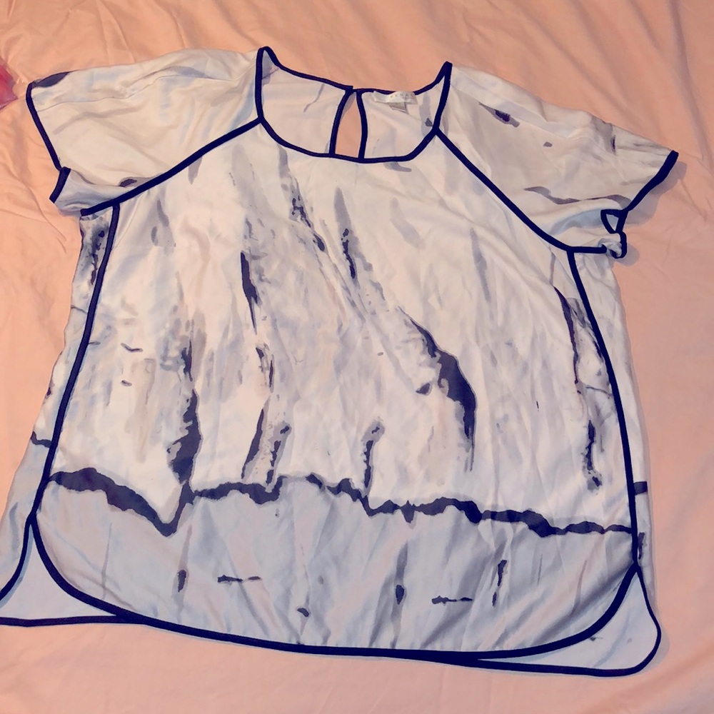 KENAR MULTICOLORED WATER COLORED PRINT BLOUSE